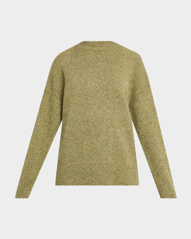 Cashmere-Silk Crewneck Pullov